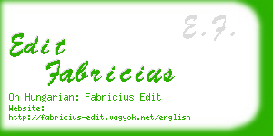 edit fabricius business card